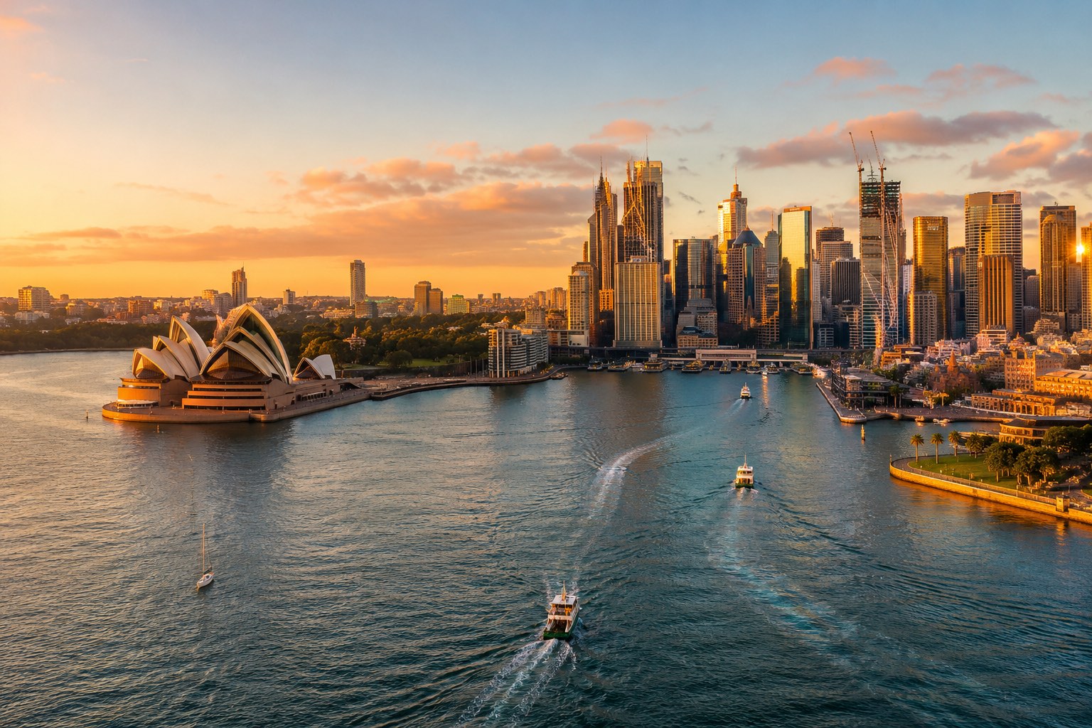 Sydney harbour at golden hour